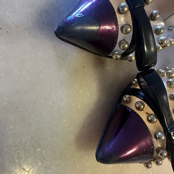 Christian Louboutin pumps high heels glitter clear round studs 37 AUTHENTIC - Picture 5 of 6